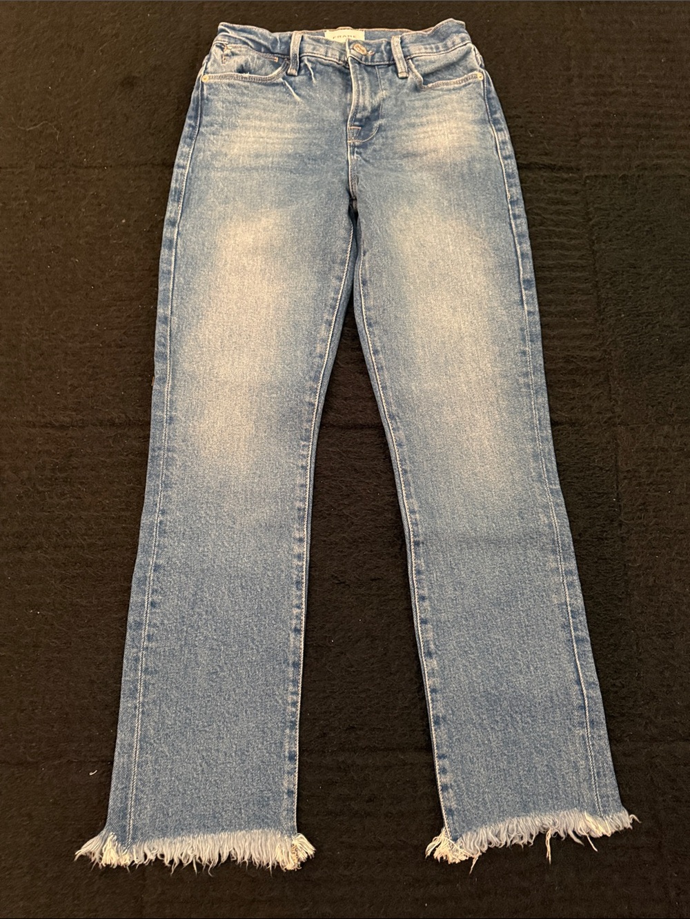 Light Blue Frayed Hem Women's Jeans